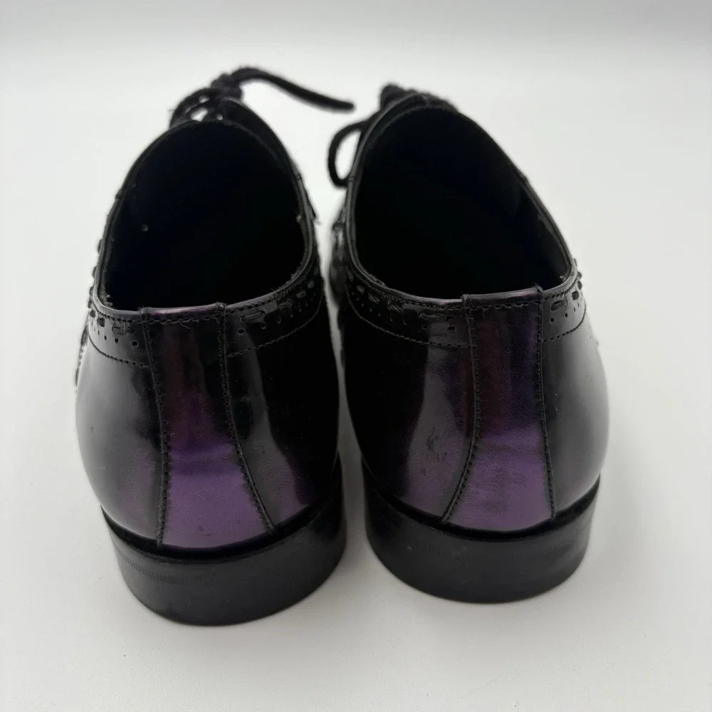 Mezlan Custom Purple Black Ombre Patent Leather Dress Shoes Oxford Men's Size 9M